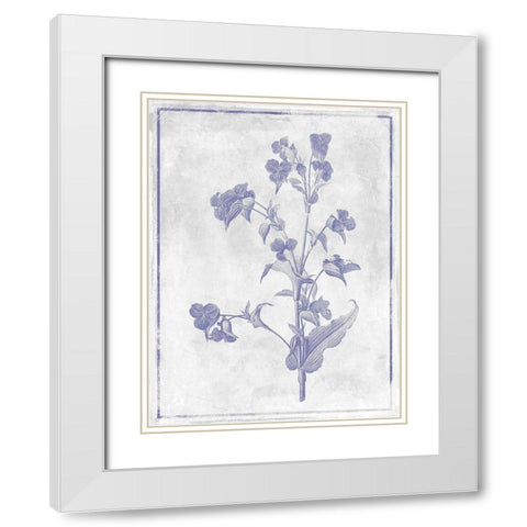 Monochrome Floral Lavender White Modern Wood Framed Art Print with Double Matting by Grey, Jace