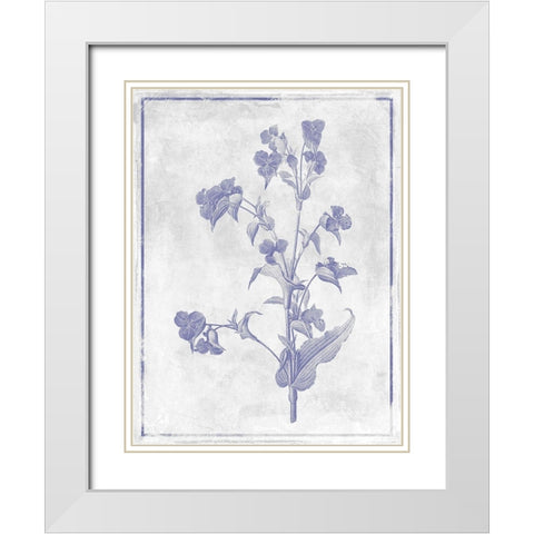 Monochrome Floral Lavender White Modern Wood Framed Art Print with Double Matting by Grey, Jace
