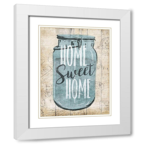 Jar Sweet Home White Modern Wood Framed Art Print with Double Matting by Grey, Jace