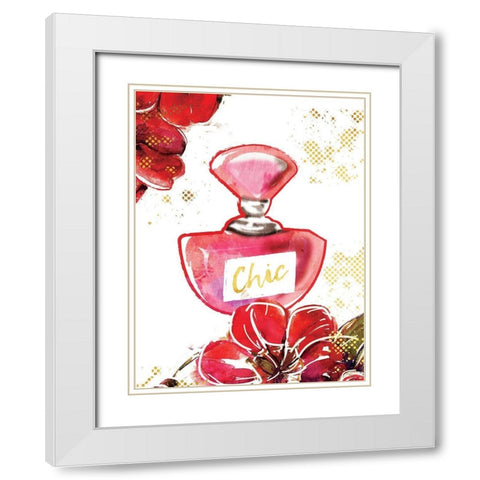 Flower Chic Glam White Modern Wood Framed Art Print with Double Matting by Grey, Jace