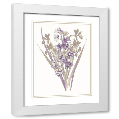 Lavender Flowers Three White Modern Wood Framed Art Print with Double Matting by Grey, Jace