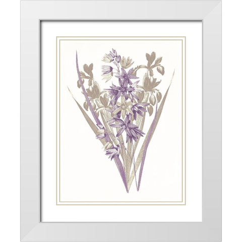Lavender Flowers Three White Modern Wood Framed Art Print with Double Matting by Grey, Jace