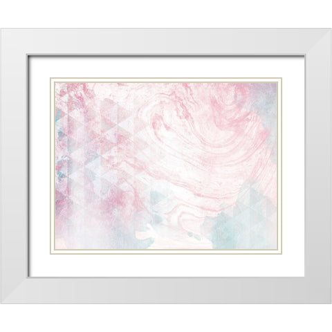 Ice Cream Galaxy Triangles White Modern Wood Framed Art Print with Double Matting by Grey, Jace