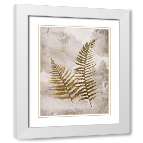 Mute Ferns White Modern Wood Framed Art Print with Double Matting by Grey, Jace