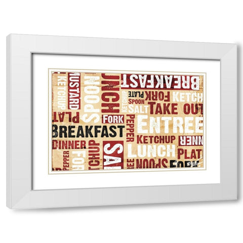 Breakfast Lunch White Modern Wood Framed Art Print with Double Matting by Grey, Jace
