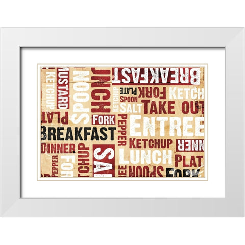 Breakfast Lunch White Modern Wood Framed Art Print with Double Matting by Grey, Jace