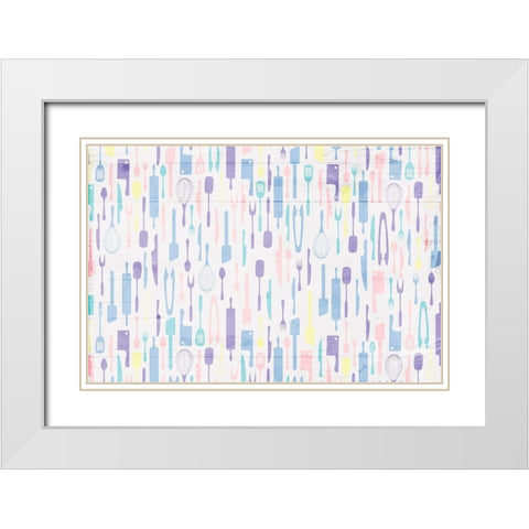 Kitchen Utensils Soft White Modern Wood Framed Art Print with Double Matting by Grey, Jace