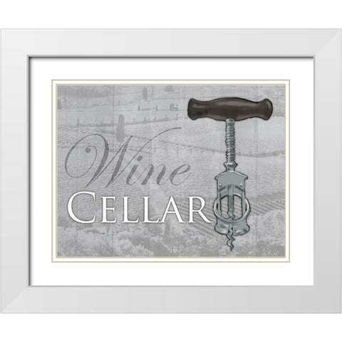 Soft Wine Cellar White Modern Wood Framed Art Print with Double Matting by Grey, Jace