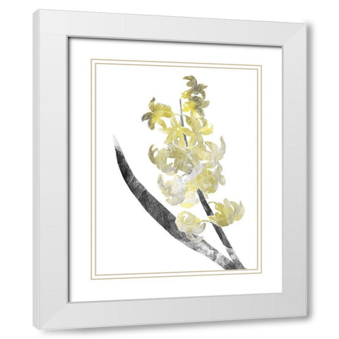 Single Flower Grey Yellow White Modern Wood Framed Art Print with Double Matting by Grey, Jace