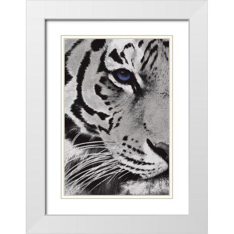 Tiger Purple Eye White Modern Wood Framed Art Print with Double Matting by Grey, Jace