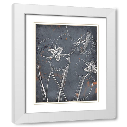 Cool Fall Flowers White Modern Wood Framed Art Print with Double Matting by Grey, Jace