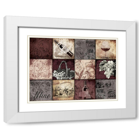 Enjoy The Wine White Modern Wood Framed Art Print with Double Matting by Grey, Jace