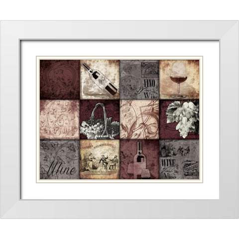 Enjoy The Wine White Modern Wood Framed Art Print with Double Matting by Grey, Jace