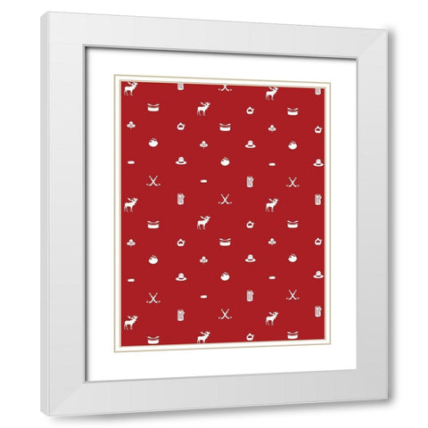 Canada Pattern White Modern Wood Framed Art Print with Double Matting by Grey, Jace