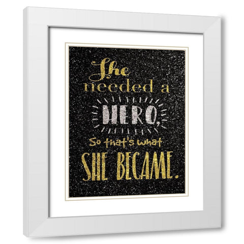 Hero White Modern Wood Framed Art Print with Double Matting by Grey, Jace