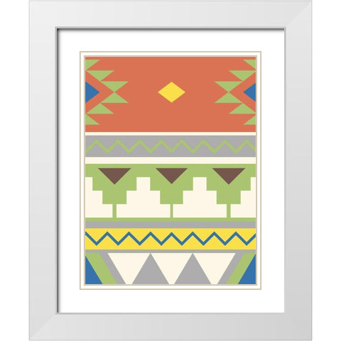 Aztec Calm White Modern Wood Framed Art Print with Double Matting by Grey, Jace