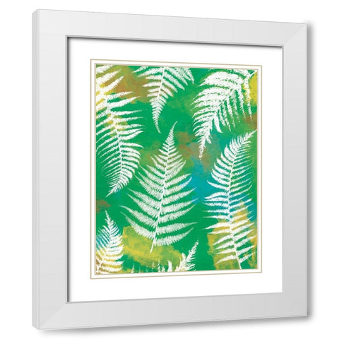 Bright Ferns Mate White Modern Wood Framed Art Print with Double Matting by Grey, Jace