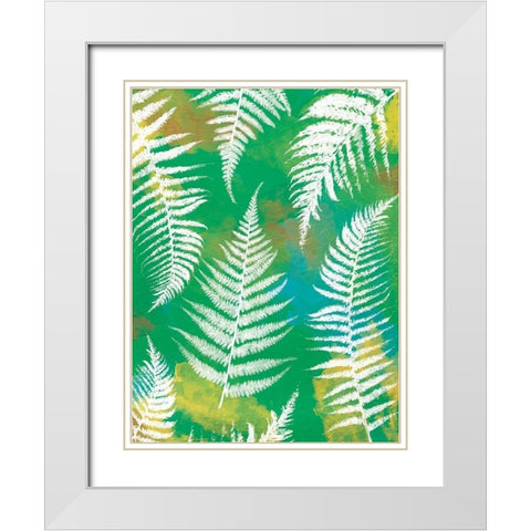 Bright Ferns Mate White Modern Wood Framed Art Print with Double Matting by Grey, Jace