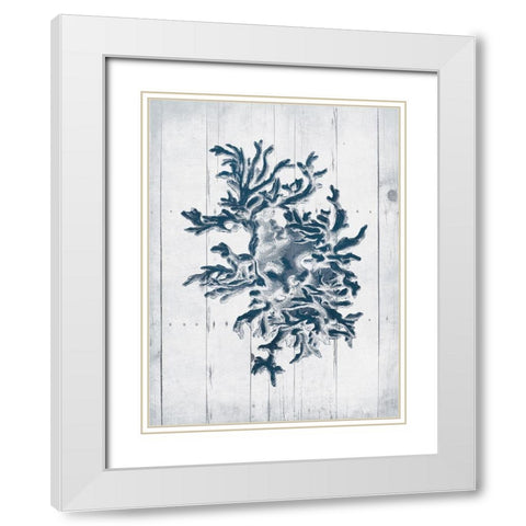 Coral White Wood Third White Modern Wood Framed Art Print with Double Matting by Grey, Jace