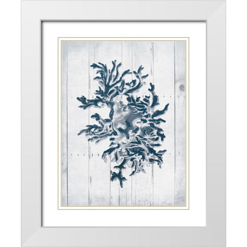 Coral White Wood Third White Modern Wood Framed Art Print with Double Matting by Grey, Jace