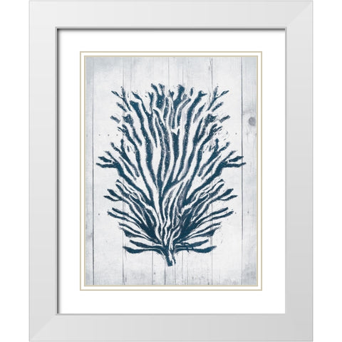 Coral White Wood Forth White Modern Wood Framed Art Print with Double Matting by Grey, Jace