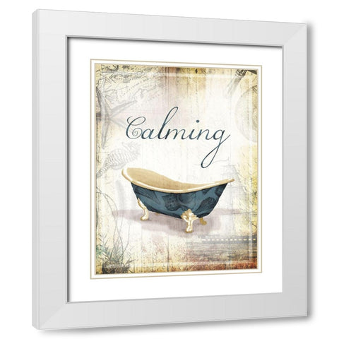 Calming Sea Bath White Modern Wood Framed Art Print with Double Matting by Grey, Jace