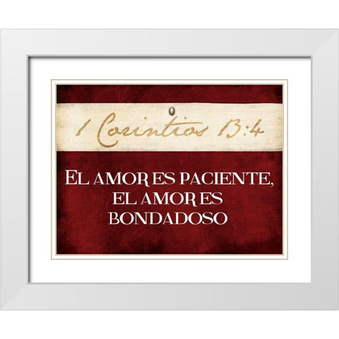 Corintios El Amor White Modern Wood Framed Art Print with Double Matting by Grey, Jace