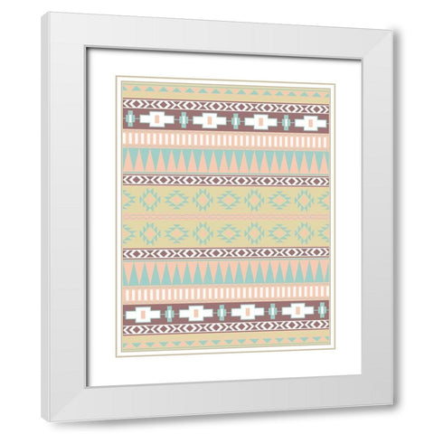 Fun Aztec Pattern Mate White Modern Wood Framed Art Print with Double Matting by Grey, Jace