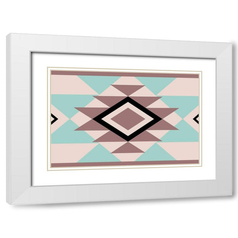 Aztec Muted White Modern Wood Framed Art Print with Double Matting by Grey, Jace