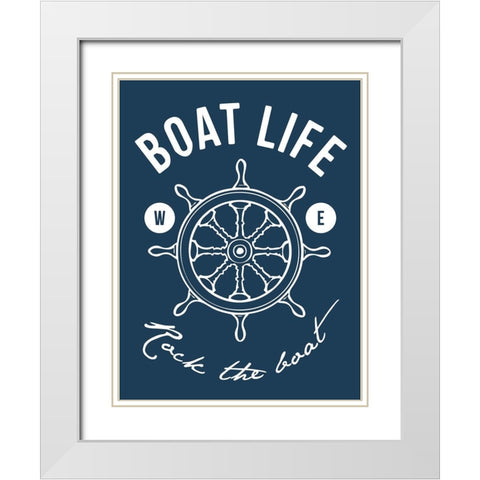 Rock The Boat White Modern Wood Framed Art Print with Double Matting by Grey, Jace