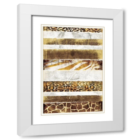 Animal Print Stripes White Modern Wood Framed Art Print with Double Matting by Grey, Jace