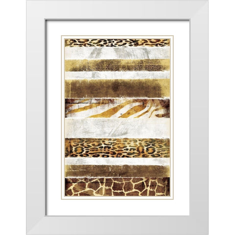 Animal Print Stripes White Modern Wood Framed Art Print with Double Matting by Grey, Jace