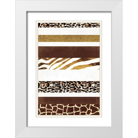 Clean Animal Print Stripes White Modern Wood Framed Art Print with Double Matting by Grey, Jace