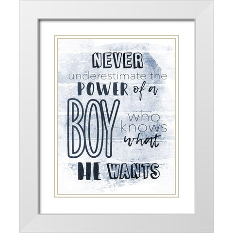He Wants Navy White Modern Wood Framed Art Print with Double Matting by Grey, Jace