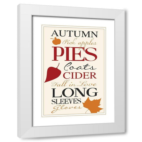 Autumn Fall White Modern Wood Framed Art Print with Double Matting by Grey, Jace