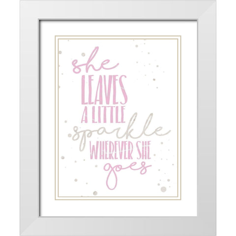 Soft Sparkles White Modern Wood Framed Art Print with Double Matting by Grey, Jace