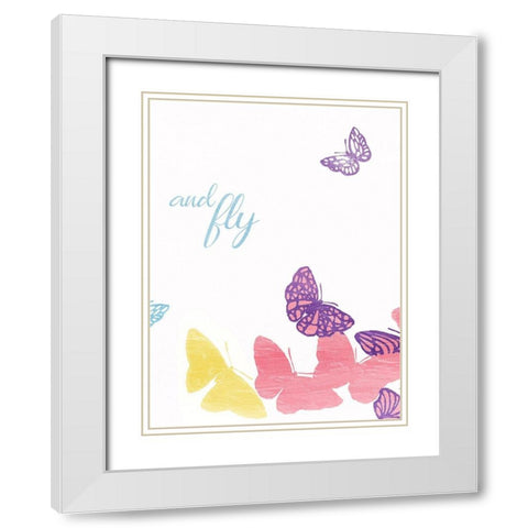 And Fly White Modern Wood Framed Art Print with Double Matting by Grey, Jace