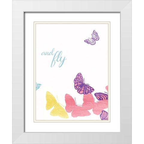 And Fly White Modern Wood Framed Art Print with Double Matting by Grey, Jace