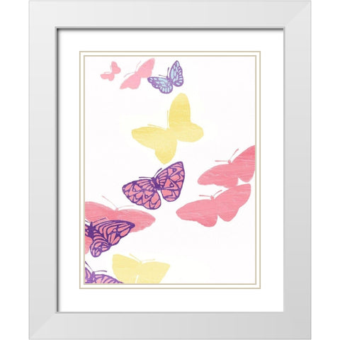 Butterfly White Modern Wood Framed Art Print with Double Matting by Grey, Jace
