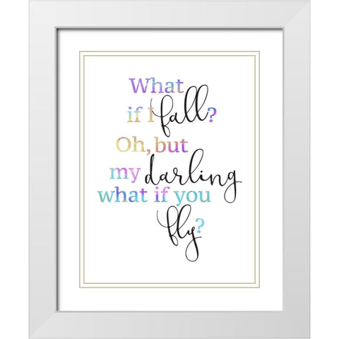 Floating Butterfly White Modern Wood Framed Art Print with Double Matting by Grey, Jace