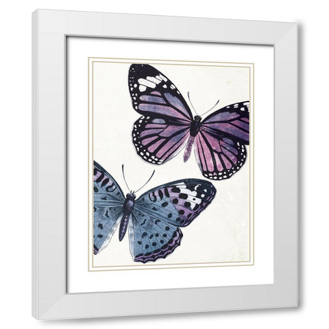 Butterfly High Three White Modern Wood Framed Art Print with Double Matting by Grey, Jace