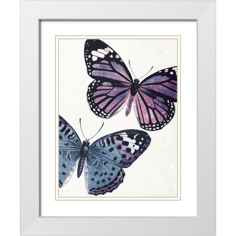 Butterfly High Three White Modern Wood Framed Art Print with Double Matting by Grey, Jace