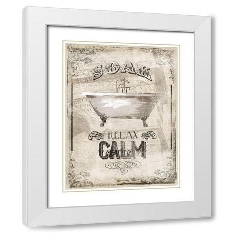 Soak Relax Calm White Modern Wood Framed Art Print with Double Matting by Grey, Jace
