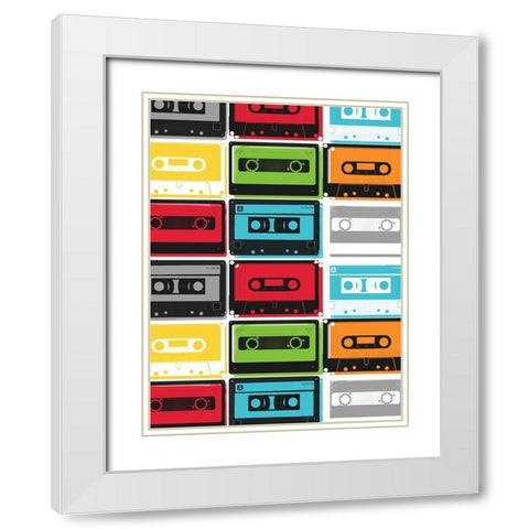 Collection Of More Tapes White Modern Wood Framed Art Print with Double Matting by Grey, Jace