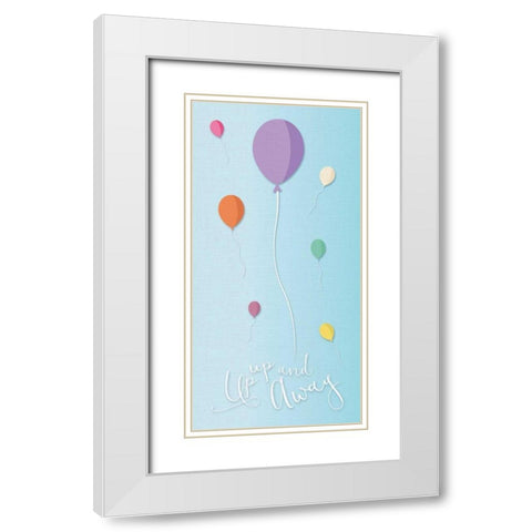 Up Up And Away White Modern Wood Framed Art Print with Double Matting by Grey, Jace