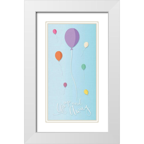 Up Up And Away White Modern Wood Framed Art Print with Double Matting by Grey, Jace
