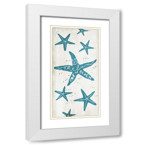 Lets Relax On The Beach White Modern Wood Framed Art Print with Double Matting by Grey, Jace