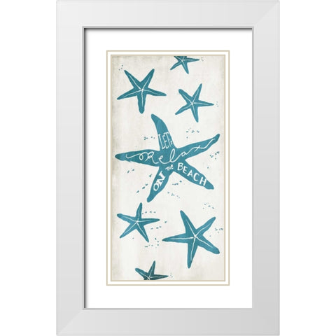 Lets Relax On The Beach White Modern Wood Framed Art Print with Double Matting by Grey, Jace