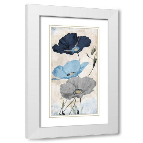 Soft Florals White Modern Wood Framed Art Print with Double Matting by Grey, Jace
