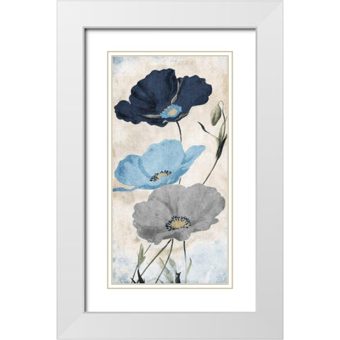 Soft Florals White Modern Wood Framed Art Print with Double Matting by Grey, Jace